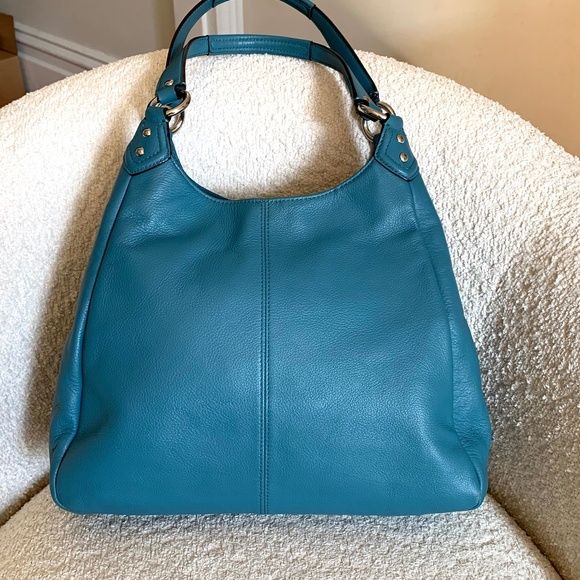 COACH Campbell Vintage Blue Leather Hobo Shoulder Y2K Bag - Picture 7 of 16
